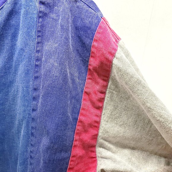 Vintage Multicolor Denim Pullover Jacket- Size L - Picture 2 of 11
